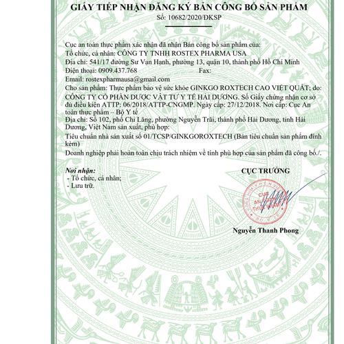 Ginkgo Natto Cao Việt Quốc Rostex (H/100v) (Vàng)