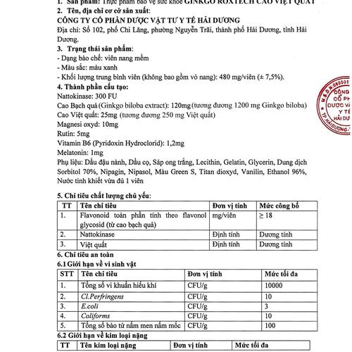 Ginkgo Natto Cao Việt Quốc Rostex (H/100v) (Vàng)