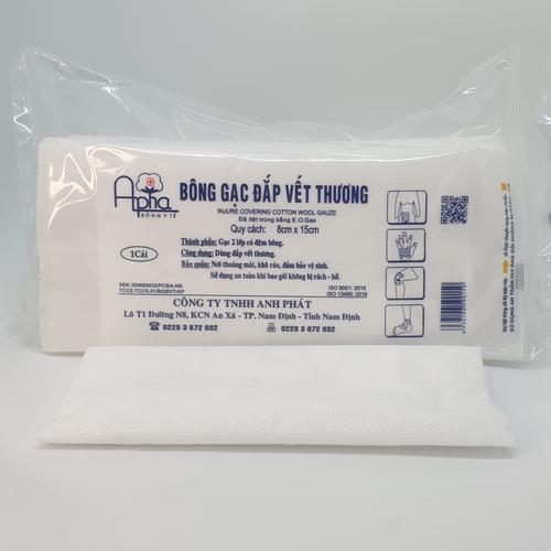 Bông Gạc Đắp Vết Thương 8cm X 15cm Apha Anh Phát (G/10m)