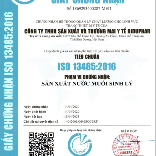 Nước Muối Sinh Lý Biduphar (Thùng/15c/1000ml)