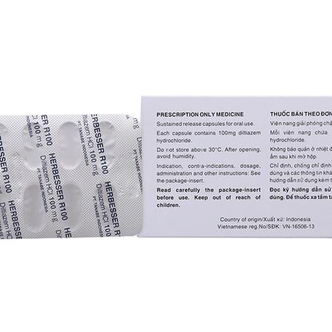 Herbesser R100 (Diltiazem) 100mg Tanabe (H/100v)