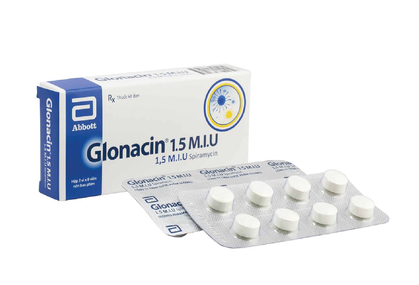 Glonacin (Spiramycin) 1.5 M.I.U Glomed (H/16v)