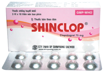 Shinclop (Clopidogrel) 75mg Shinpoong (H/30v)