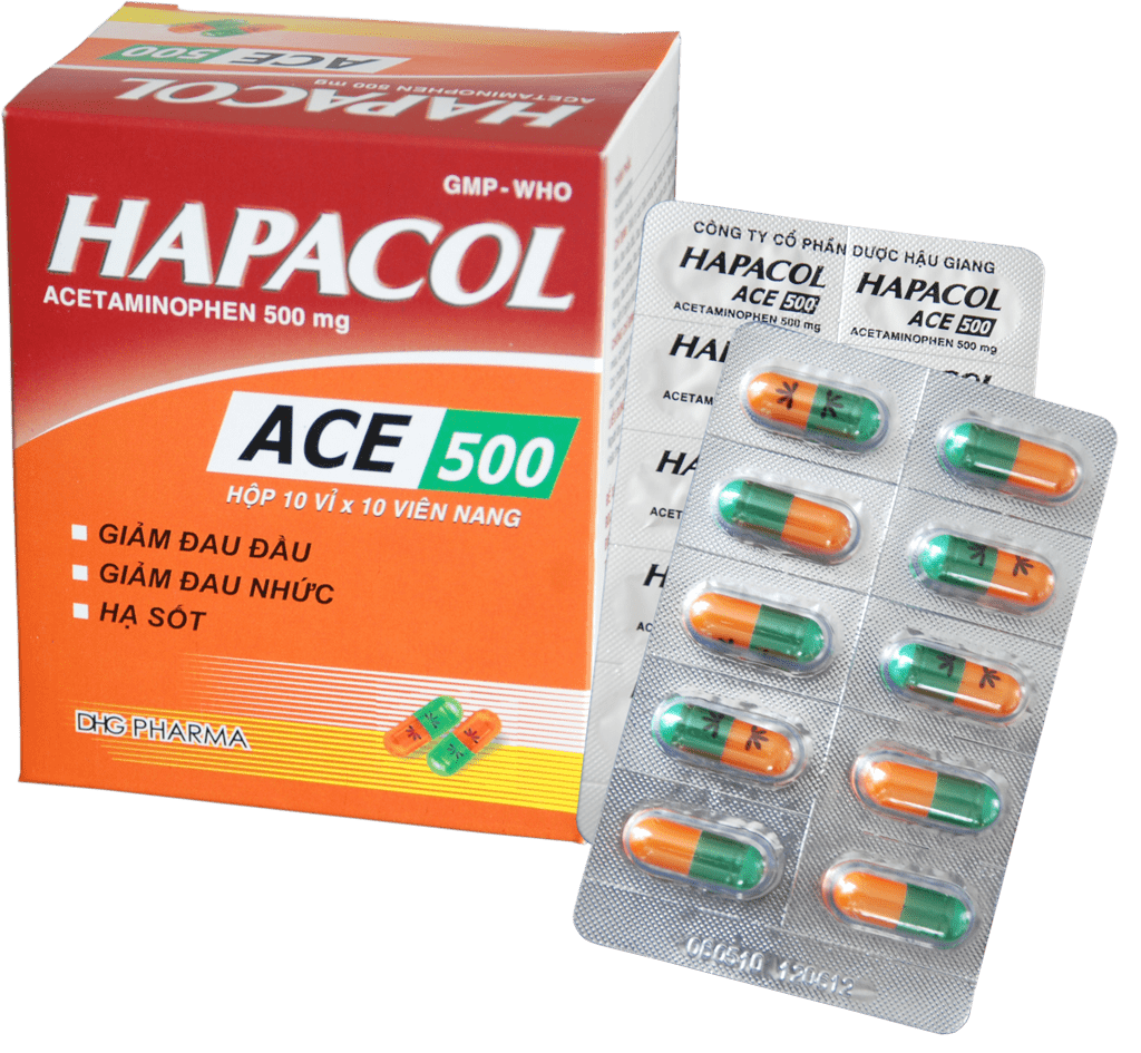 Hapacol Ace (Acetaminophen) 500mg Capsules DHG Pharma (H/100v)