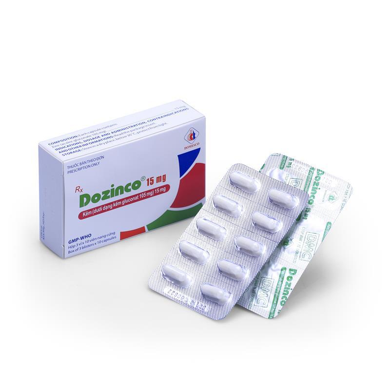 Dozinco 15mg (Kẽm) Domesco (H30v)