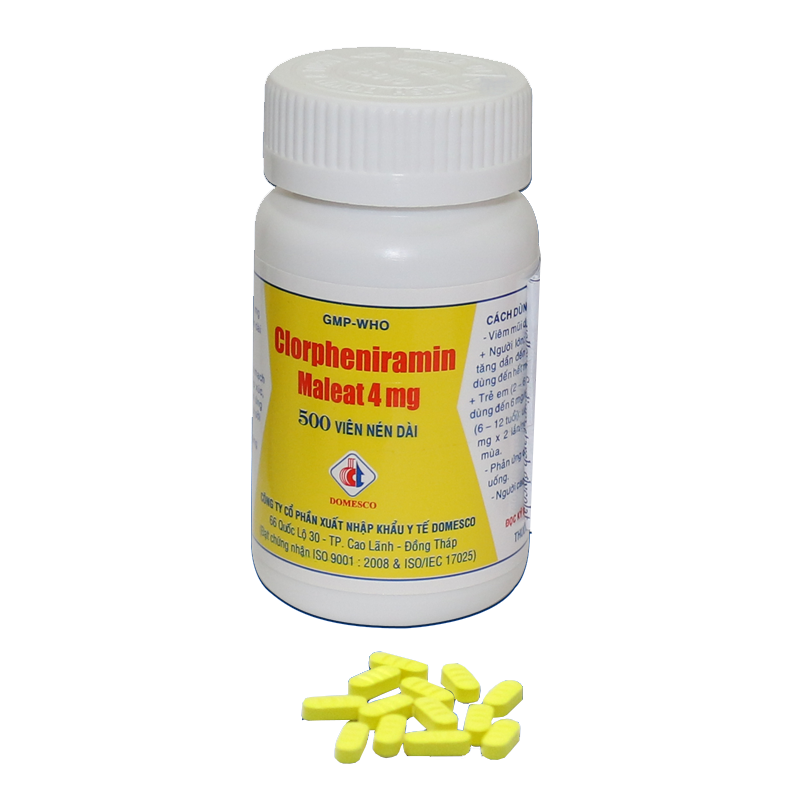 Clorpheniramin Maleat 4mg Domesco (C/500v)