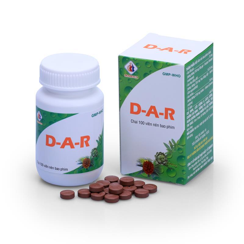 D-A-R (Dứa gai, Rau đắng đất, Actiso) Domesco (C/100v)