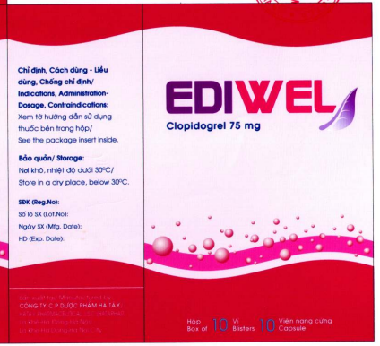Ediwel (Clopidogrel) 75 mg Hataphar (H/100v)