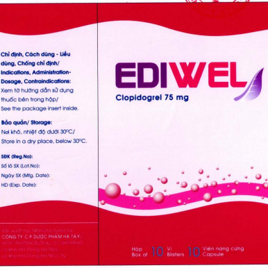 Ediwel (Clopidogrel) 75 mg Hataphar (H/100v)