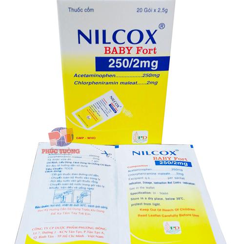 Nilcox Baby Fort 250mg/2ml (Acetaminophen, Chlorpheniramin) Phương Đông (H/20g)