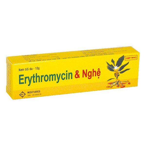 Erythromycin & Nghệ Medipharco (Lốc/10Tuýp/10gr)