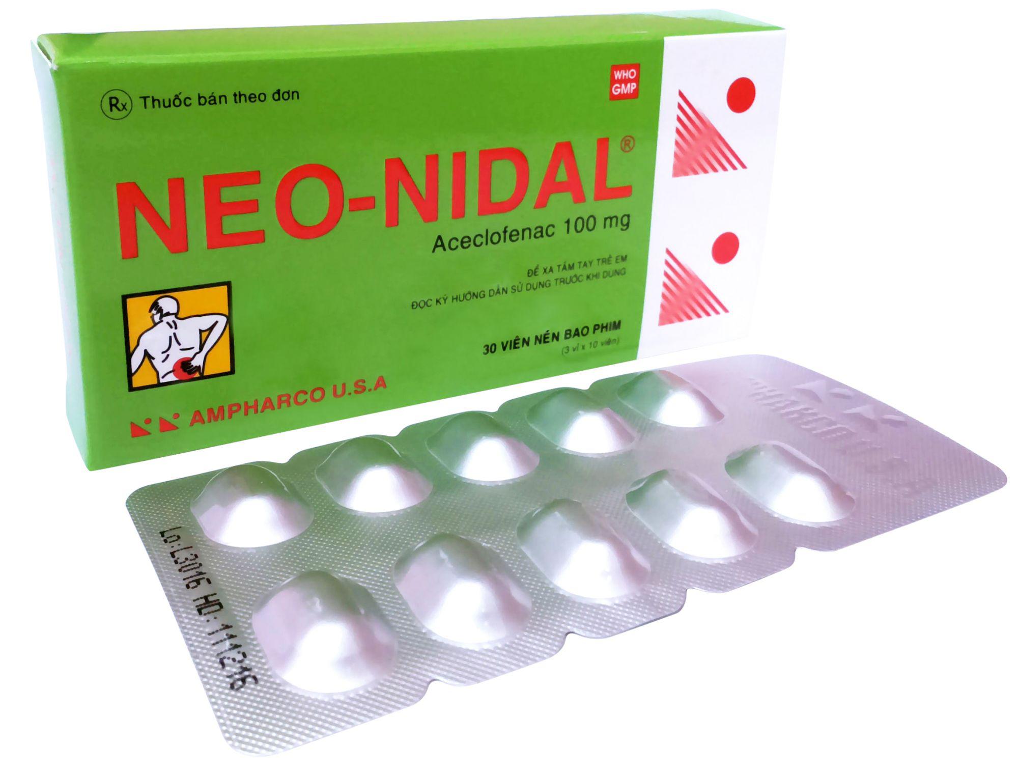 Neo-Nidal (Acetaminophen) 100mg Ampharco (H/30v)