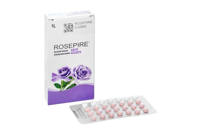 Ngừa Thai Rosepire (Drospirenone, Ethinylestradiol) Leo (H/28v) (Tím)