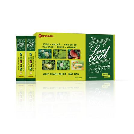 Bột Sủi Thanh Nhiệt Livecool Hương Dưa Gang Nam Dược (Hộp/10g/7gr)