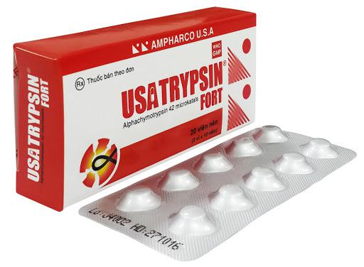 Usatrypsin Fort (Alphachymotrypsin) 42 Microkatals Ampharco (Lốc/5h/20v)