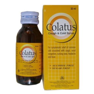 Colatus (Paracetamol, Phenylephrin, Clorpheniramin, Dextromethorphan ) Thai Nakorn (C/30ml)