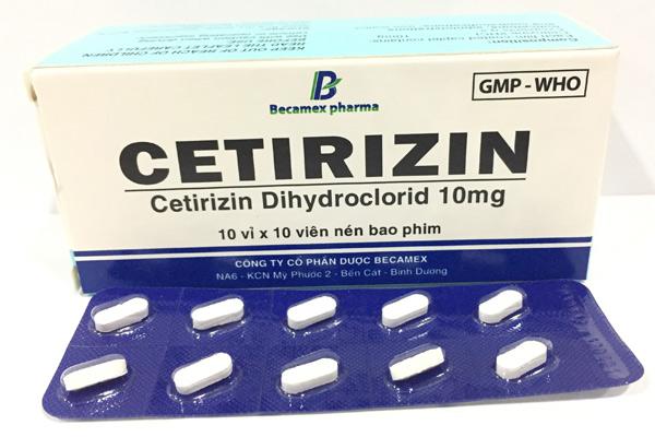 Cetirizin 10mg Becamex (H/100v) (Xanh)