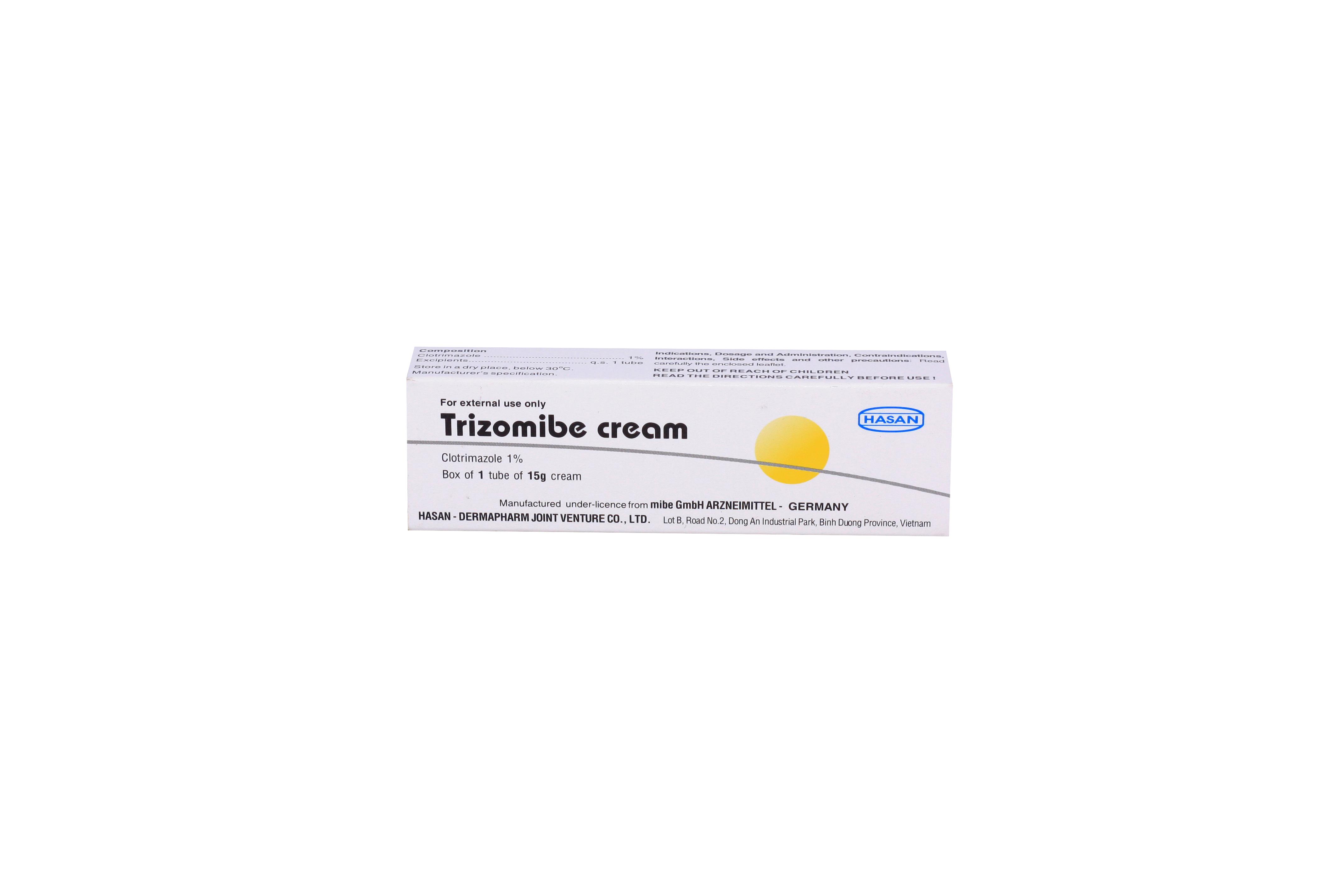 Trizomibe (Clotrimazol) 1% Hasan (Lốc/10tuýp/15gr)