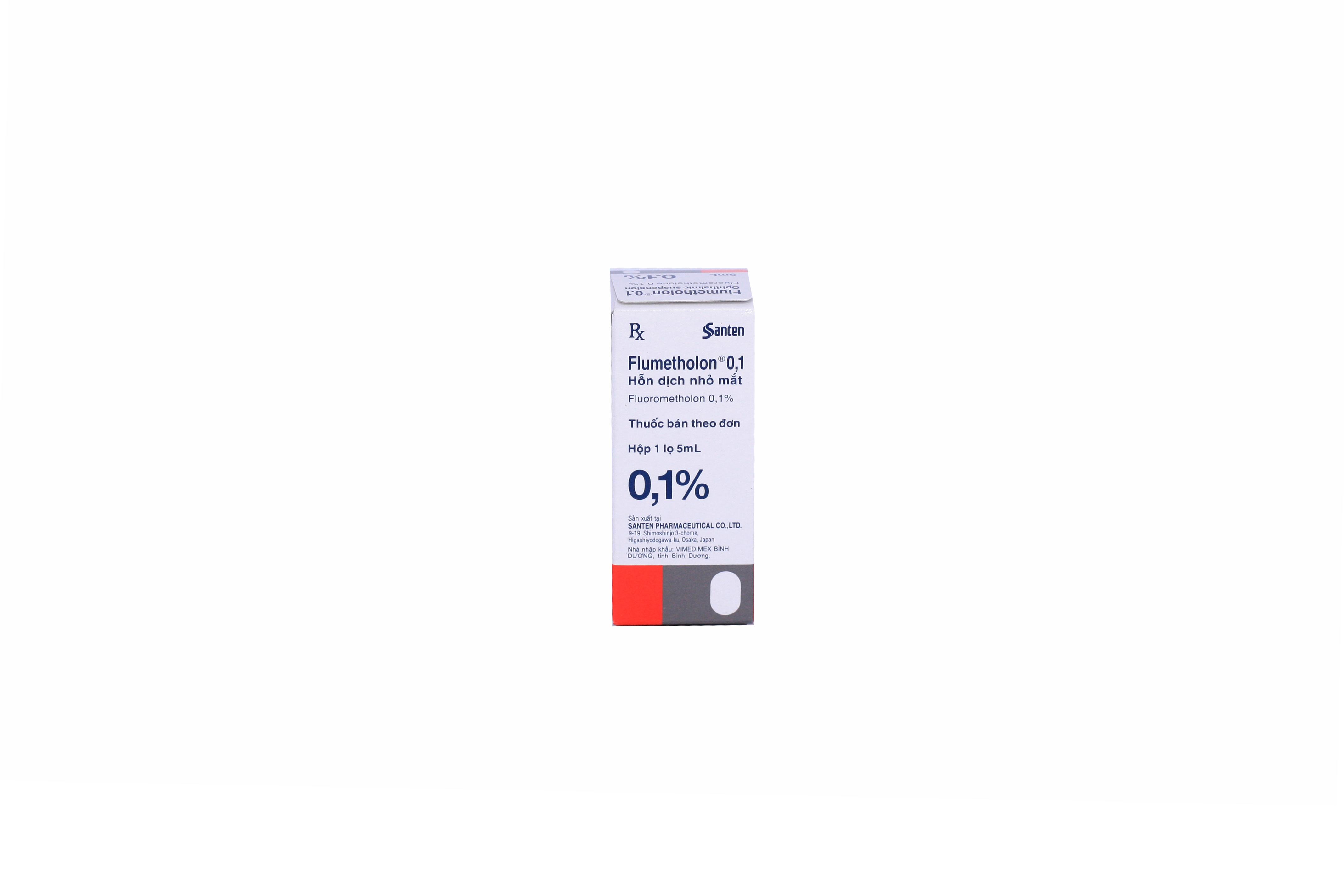 Flumetholon 0.1% (Fluorometholone) Santen (Lốc/10chai/5ml)