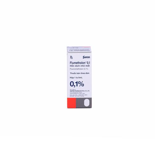 Flumetholon 0.1% (Fluorometholone) Santen (Lốc/10chai/5ml)