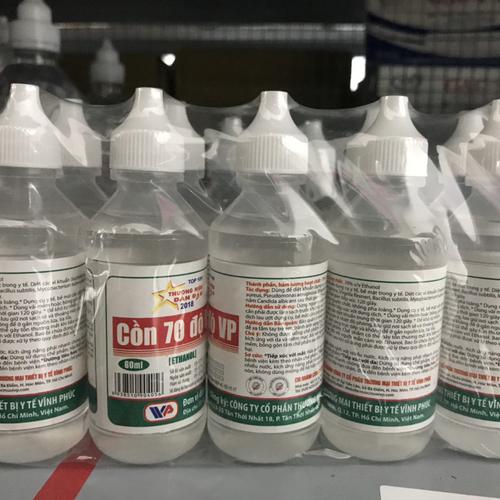 Cồn 70 Độ Trắng Vĩnh Phúc (Lốc/10c/60ml)
