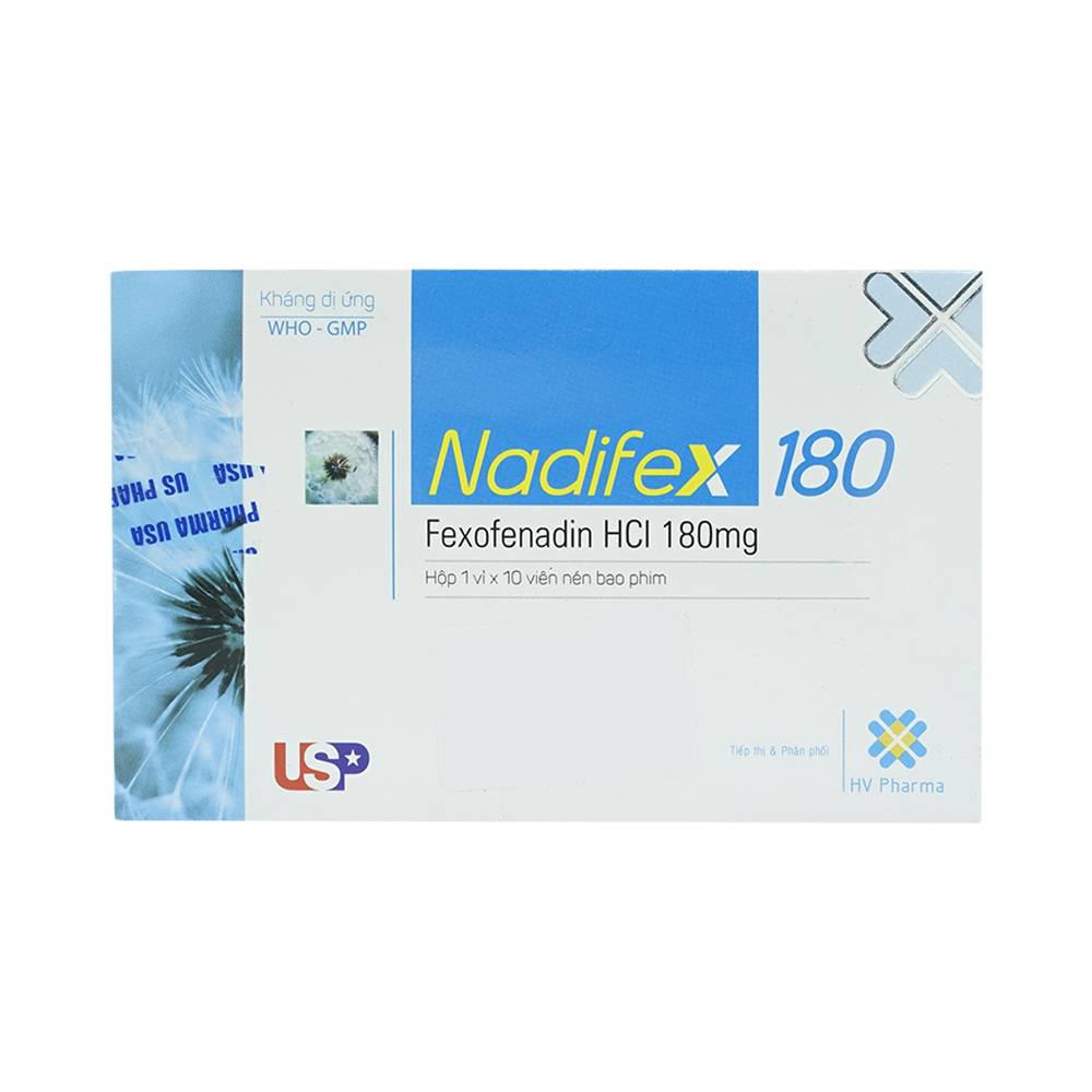 Nadifex 180 (Fexofenadin) US Pharma (Lốc/10h/10v)