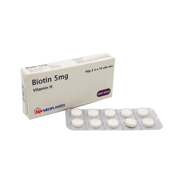 Biotin 5mg Mediplantex (Lốc/10h/20v)