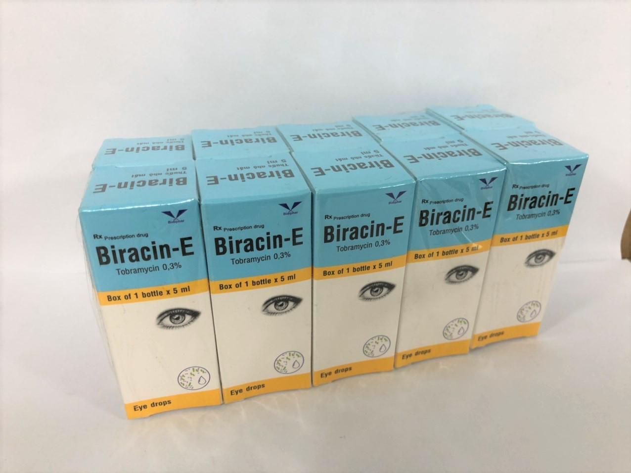 Biracin E (Tobramycin) 0.3% Bidiphar (Lốc/10chai/5ml)