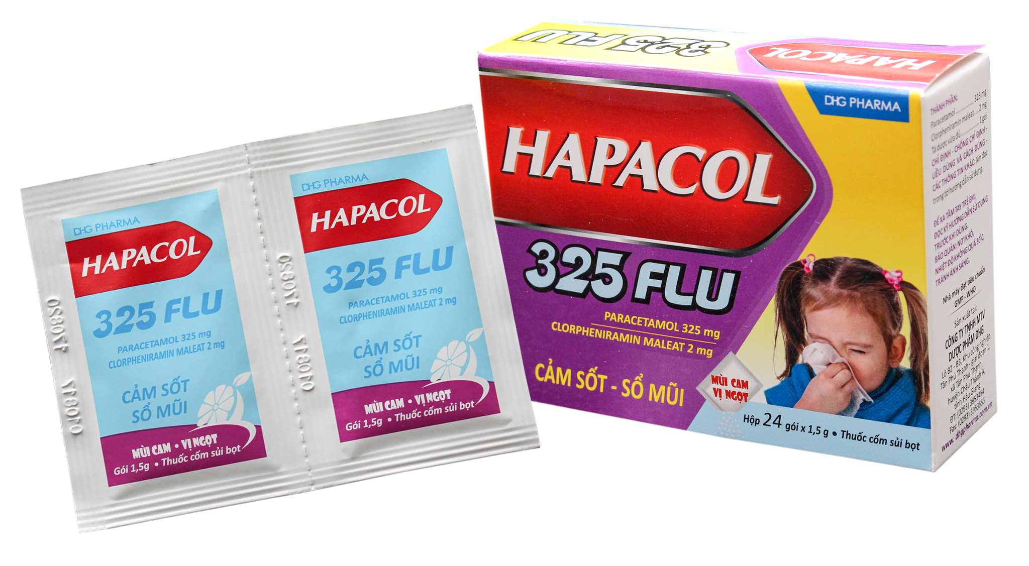 Hapacol 325 Flu (Paracetamol, Clorpheniramin Maleat) DHG Pharma (H/24g)