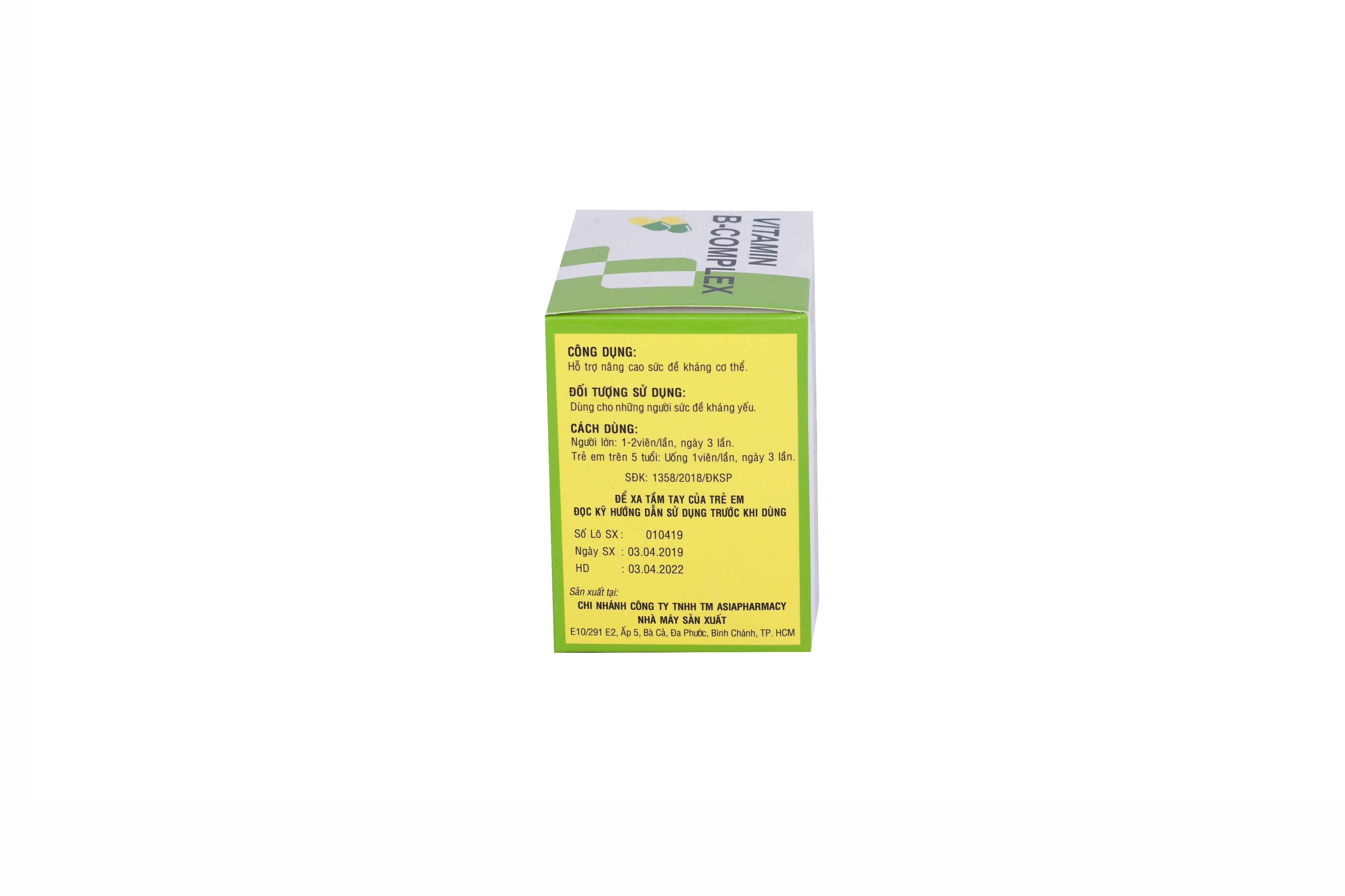 Vitamin B Complex C Apco (Lốc/5h/100v)