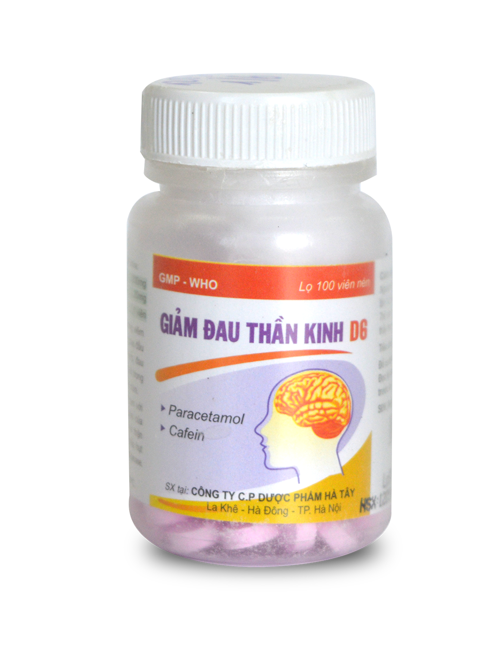 Giảm Đau Thần Kinh D6 (Paracetamol, Cafein) Hataphar (C/100v)