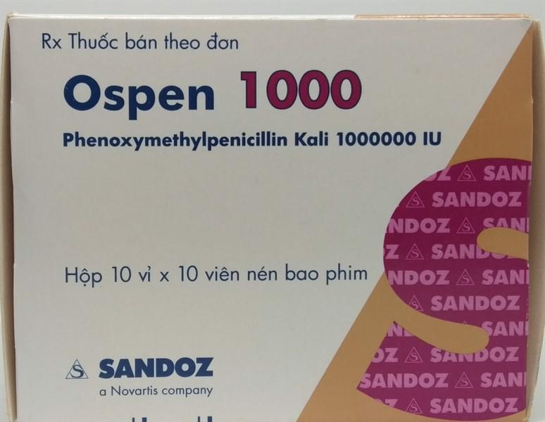 Ospen 1000 (Phenoxymethylpenicillin) Sandoz (H/100v)