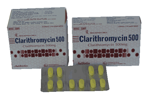 Clarithromycin 500mg Khapharco (H/100v) (Lớn)