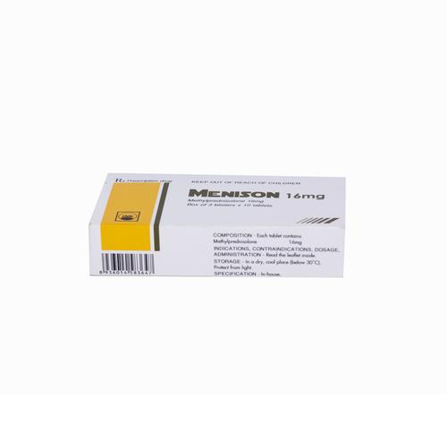 Menison 16mg (Methylprednisolone) Pymepharco (H/30v)