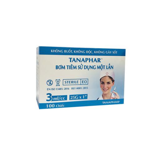 Bơm Tiêm Đầu Đỏ 3cc Tanaphar (H/100c)