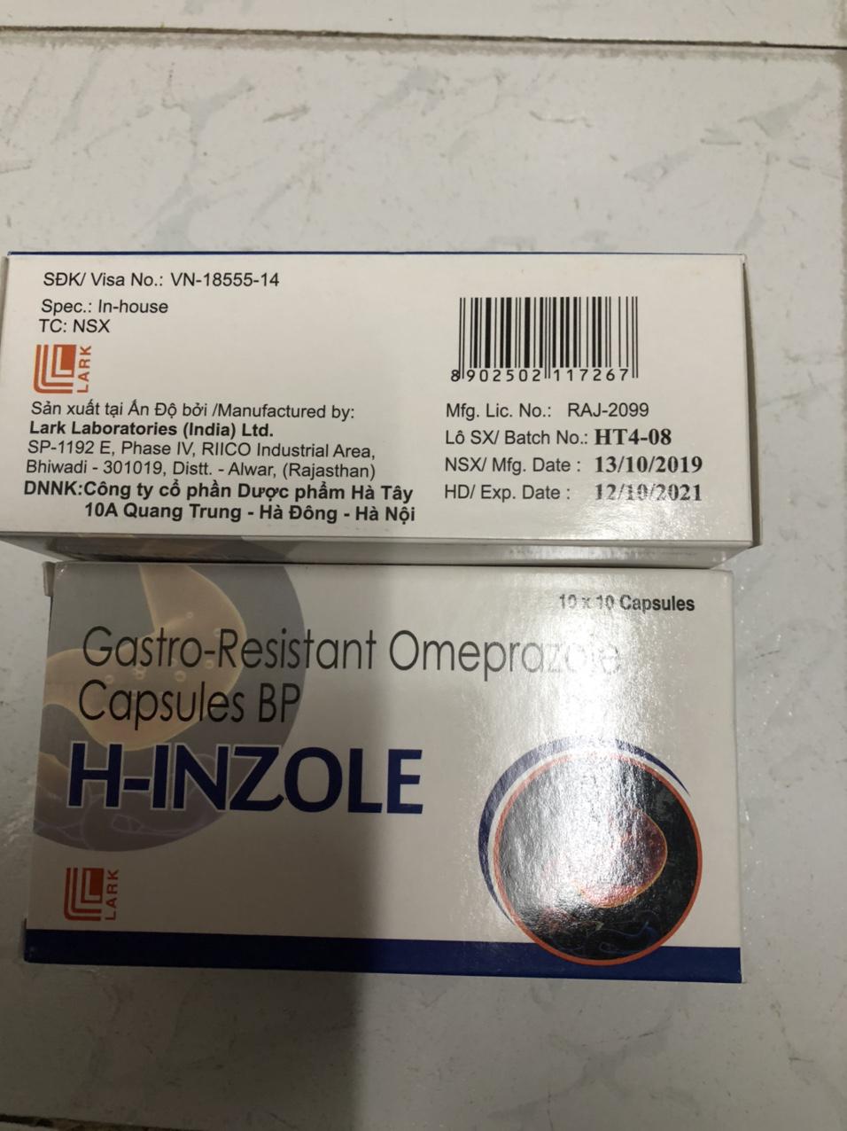 H Inzole 20 (Omeprazol) Lark (H/100v)