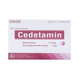 Cedetamin (Betamethasone, Dexchlorpheniramine) Khapharco (Lốc/10h/30v)