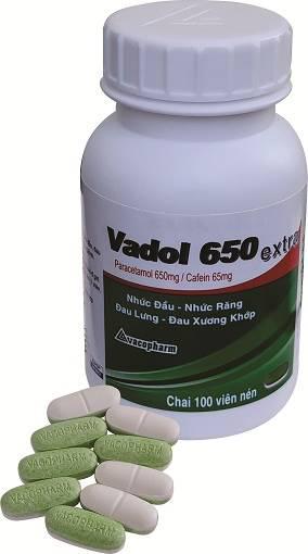 Vadol 650 Extra (Paracetamol, Cafein) Vacopharm (C/100v)
