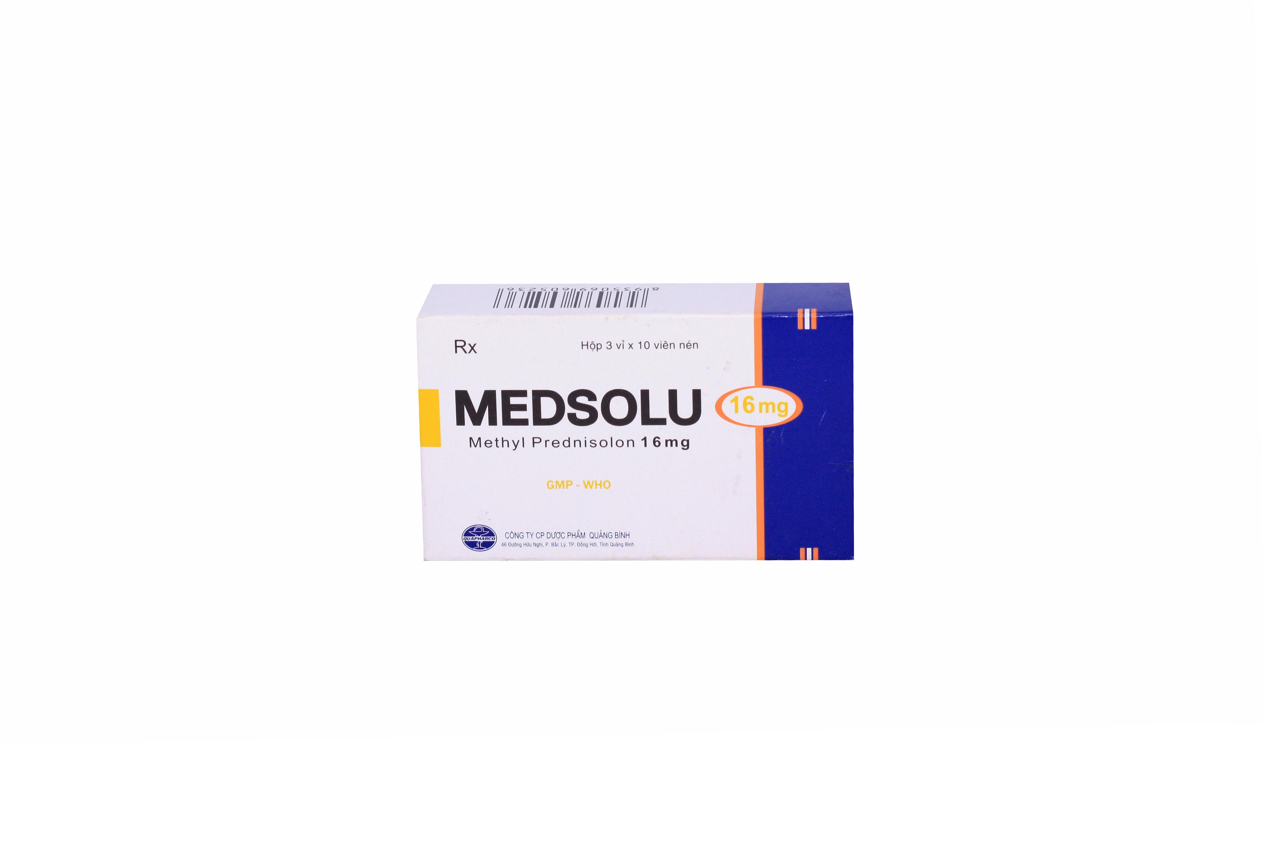Medsolu 16mg (Methylprednisolon) Quapharco (H/30v)