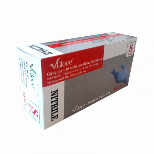 Găng Tay Vglove Nitrile Nhám Không Bột Size S Khải Hoàn (h/100c)
