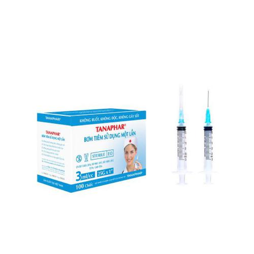 Bơm Tiêm Đầu Xanh 3cc Tanaphar (H/100c)