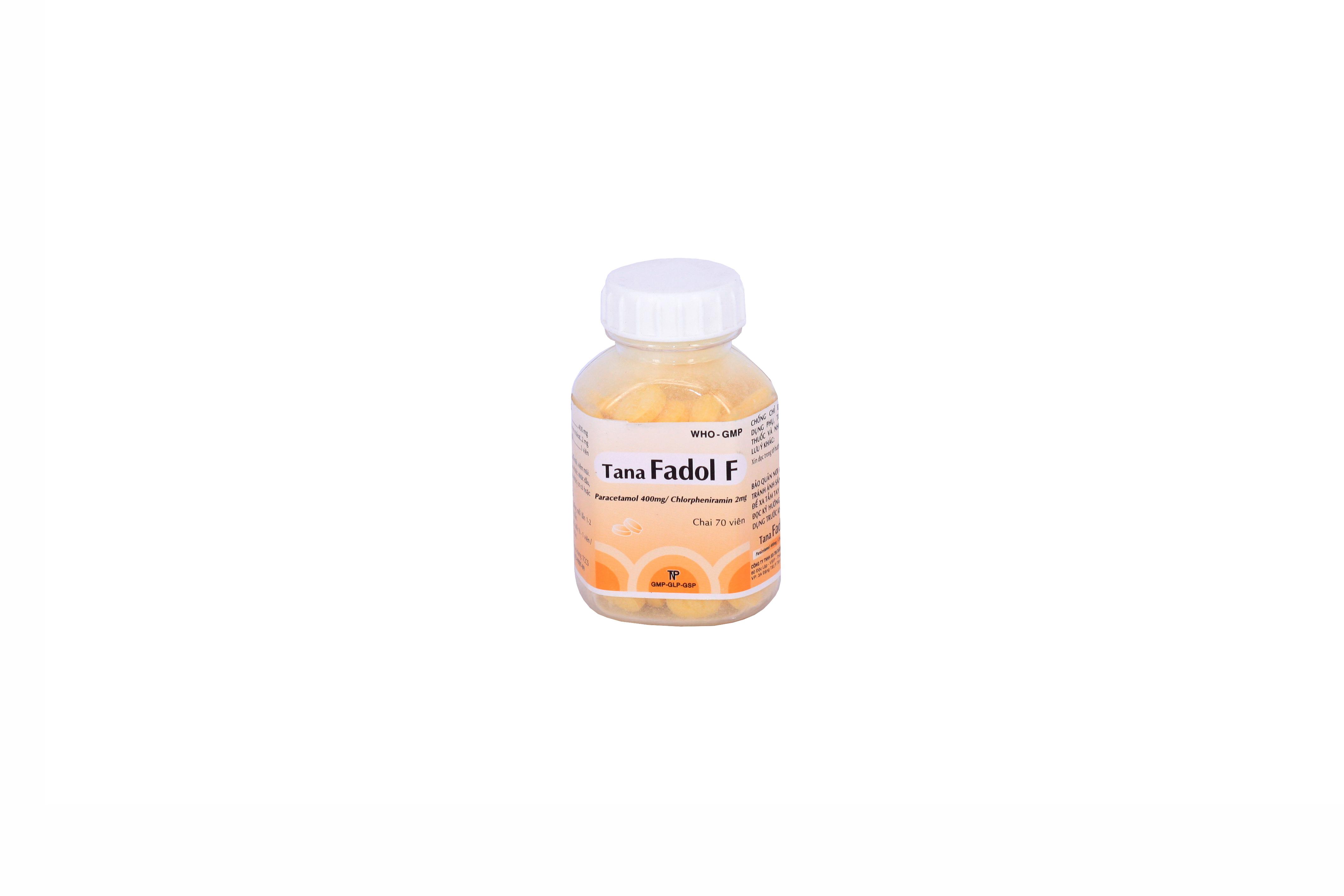 Tana Fadol F (Paracetamol, Chlorpheniramin) Thành Nam (C/70v)