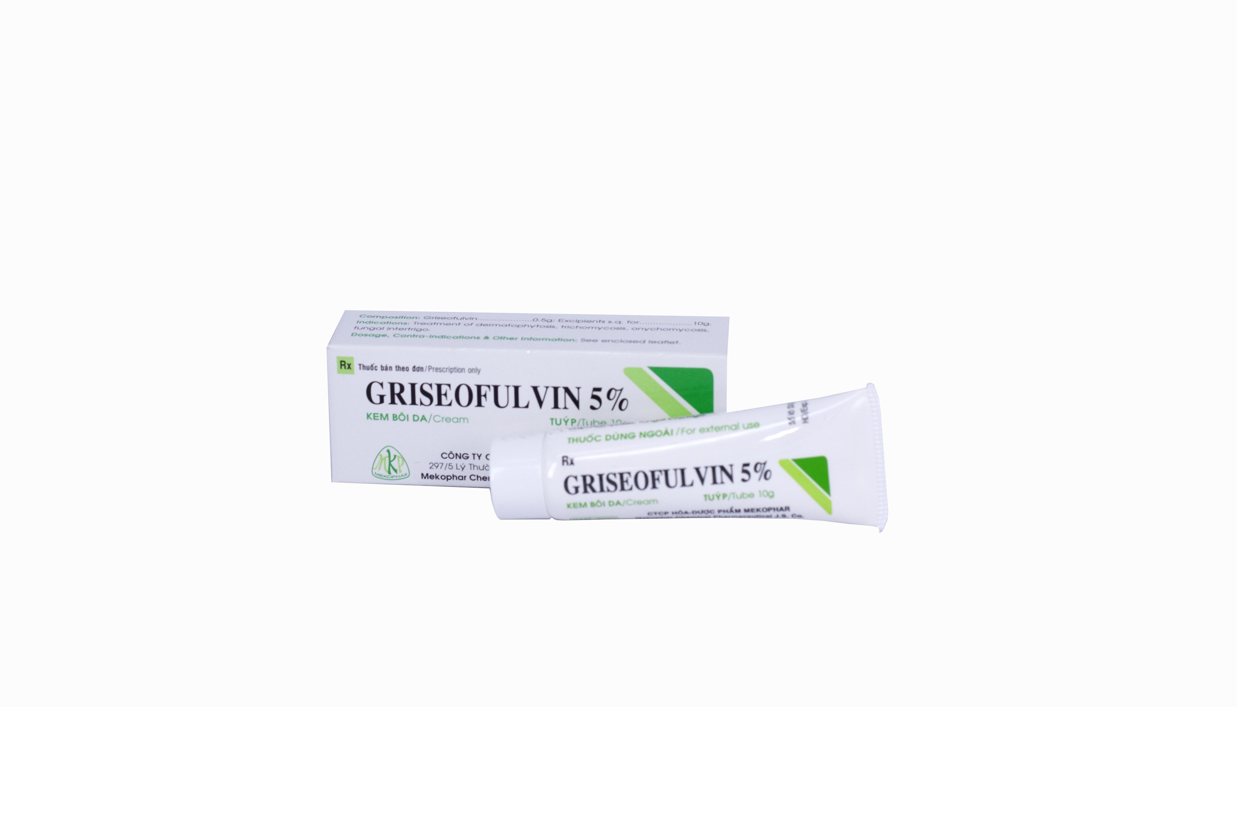 Griseofulvin 5% Mekophar (Lốc/10 Tuýp/10gr)