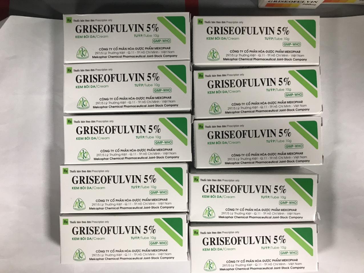 Griseofulvin 5% Mekophar (Lốc/10 Tuýp/10gr)