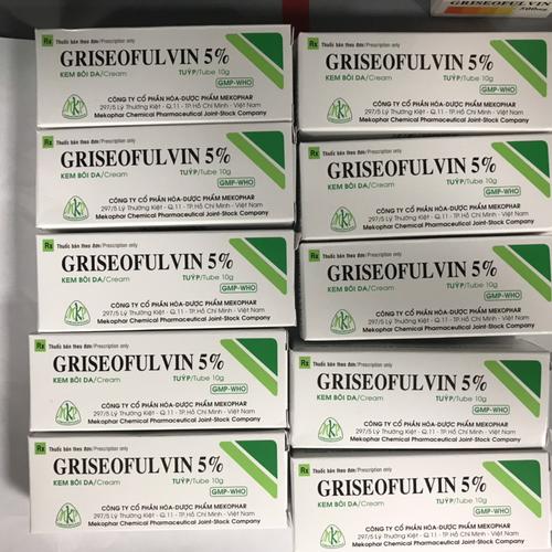 Griseofulvin 5% Mekophar (Lốc/10 Tuýp/10gr)