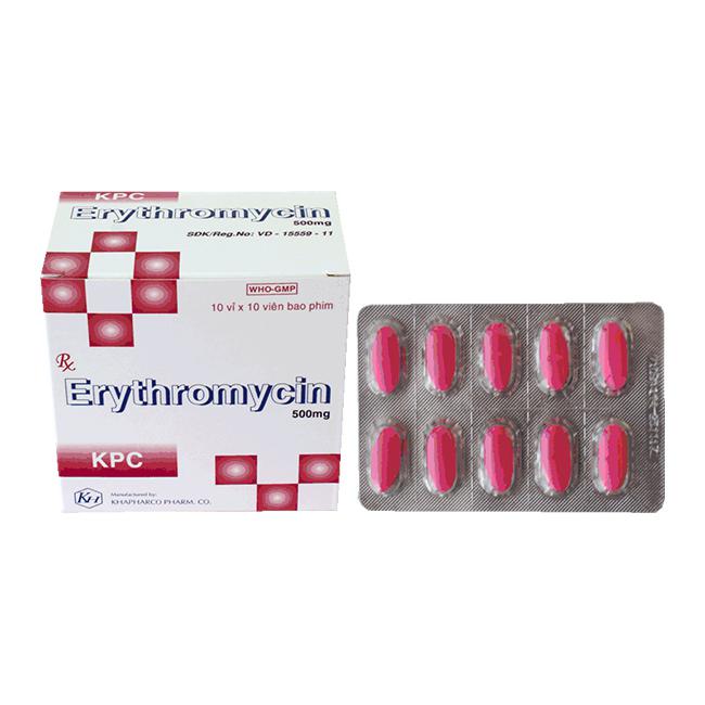Erythromycin 500mg Khapharco (H/100v)