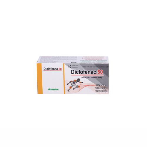 Diclofenac 50 Vacopharm (Lốc/10h/50v)