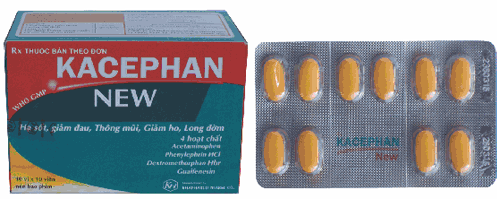 Kacephan New (Paracetamol, Dextromethorphan, Guaifenesin, Phenylephrin) Khapharco (H/100v)