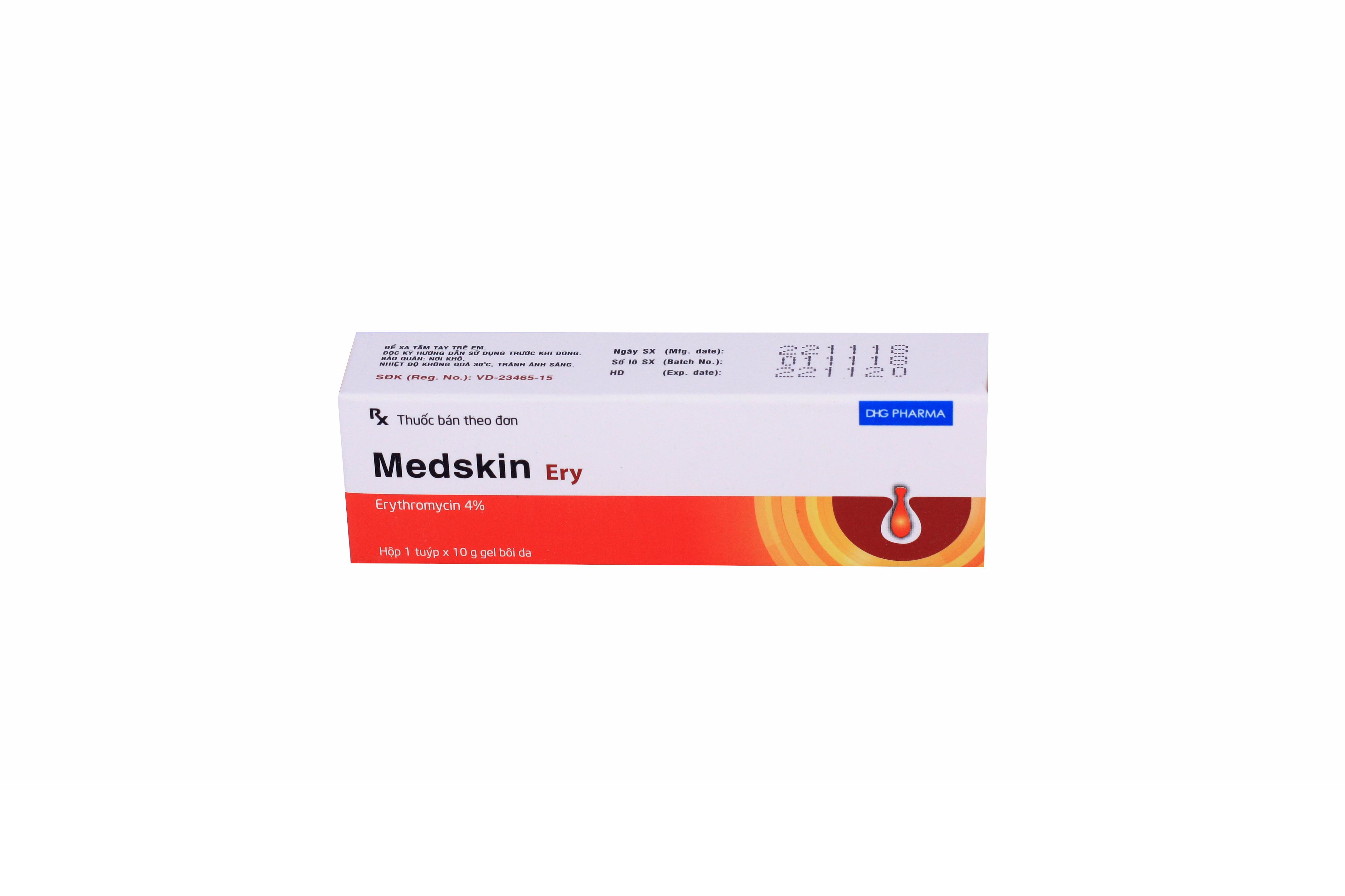 Medskin (Erythromycin) 4% DHG Pharma (Tuýp/10gr)