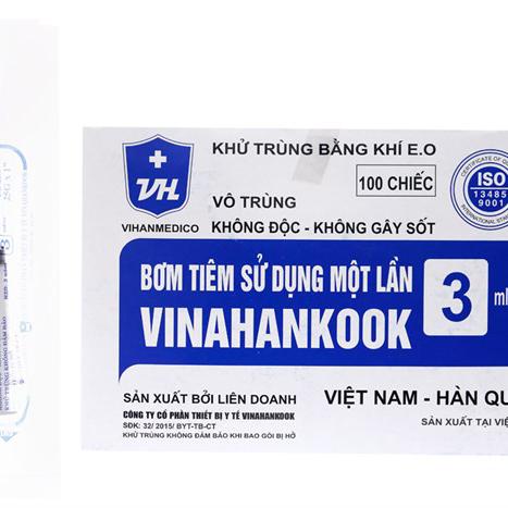 Bơm Tiêm 3cc 23g Vinahankook (H/100 Cái)